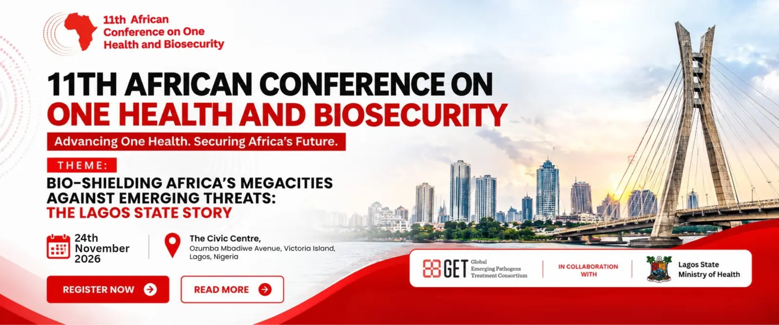 GET Conference 2026 banner - 11th African Conference on One Health and Biosecurity, Lagos